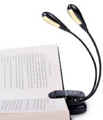 Lámpara LED Clip Brazos Doble Para Mesa De Cama Libro De Lectura De La Luz-Flexible 4 LED 