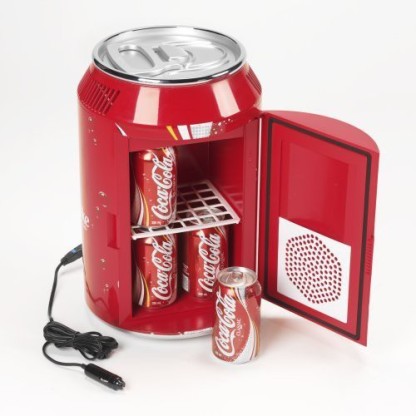 Beverages Dorm Skincare-Use at Home Coca Cola KWC4 4 Liter/6 Can Portable Fridge/Mini Cooler for Food Office Car Boat-AC & DC Plugs Included Red 