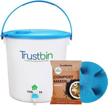TrustBasket -TrustBin – Indoor composter trial/starter kit ( 14Ltrs ) Garden Tool Kit  (2 Tools)