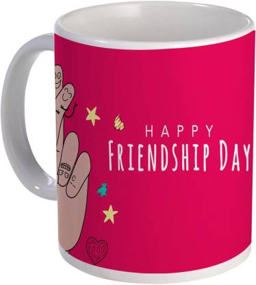 COLOR YARD best happy-friendship-day with pink background print design on  Ceramic Coffee Mug Price in India - Buy COLOR YARD best happy-friendship-day  with pink background print design on Ceramic Coffee Mug online