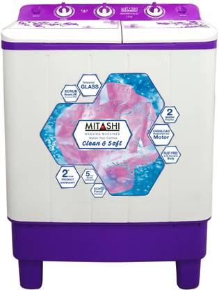 Mitashi 7 2 Kg Semi Automatic Top Load Purple White Price In India Buy Mitashi 7 2 Kg Semi Automatic Top Load Purple White Online At Flipkart Com