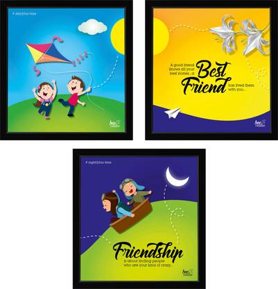 Friendship Quotes set of 3 Framed art, gifts for friends, gift for her,  gift for him, friendship day gifts: Quote - Best Friends Paper Print -  Children, Animation & Cartoons, Quotes &