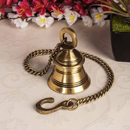 Onvay Brass Wall Hanging Bell With Chain For Home Temple Pooja In India - Wall Mounted Bell For Home Onvay Brass Wall Hanging Bell With Chain For Home Temple Pooja In India - Wall Mounted Bell For Home