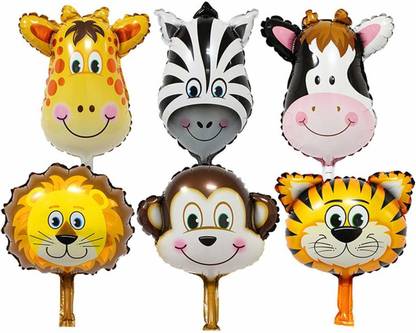 | NVRV Printed JUNGLE THEME ANIMAL FACES FOR KIDS BIRTHDAY PARTY AND SUPPLIES Balloon - Balloon | NVRV Printed JUNGLE THEME ANIMAL FACES FOR KIDS BIRTHDAY PARTY AND SUPPLIES Balloon - Balloon
