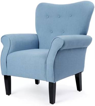 Lakdi Fully Cushioned Lounge Chair, Baby Blue Bedroom Chair