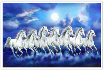 Seven Horses Running At Night Paper Poster Paper Print - Animals posters in India - Buy art, film, design, movie, music, nature and educational paintings/wallpapers at Seven Horses Running At Night Paper Poster Paper Print - Animals posters in India - Buy art, film, design, movie, music, nature and educational paintings/wallpapers at