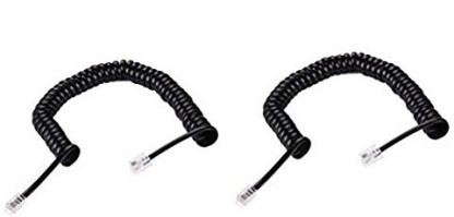 6.5ft 2m Black RJ11 Telephone Handset Phone Extension Cord Coil Line Cable Wire 