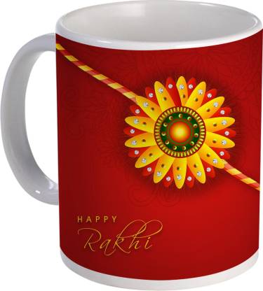 COLOR YARD best happy-rakhi text on yellow rakhi background design on  Ceramic Coffee Mug Price in India - Buy COLOR YARD best happy-rakhi text on  yellow rakhi background design on Ceramic Coffee