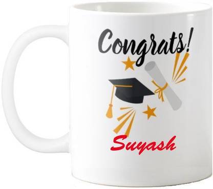 Exoctic Silver Suyash Congratulations Quotes Gift 55 Ceramic Coffee Mug Price in India - Buy Exoctic Silver Suyash Congratulations Quotes Gift 55 Ceramic Coffee Mug online at Flipkart.com