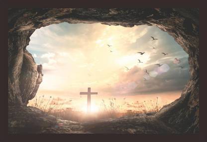 Mad Masters Good Friday Concept: Empty Tomb Stone with Cross on Meadow  Sunrise Background. Framed Painting Oil 12 inch x 18 inch Painting Price in  India - Buy Mad Masters Good Friday