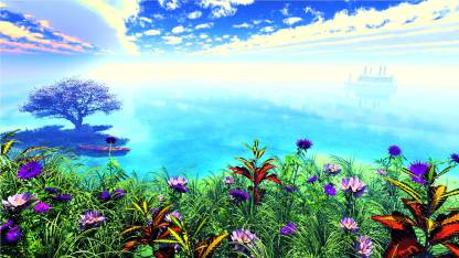 Athah Anime Original Ocean Water Tree 3D CGI Flower Grass Cloud Sky  Colorful 13*19 inches Wall Poster Matte Finish Paper Print - Animation &  Cartoons posters in India - Buy art, film,