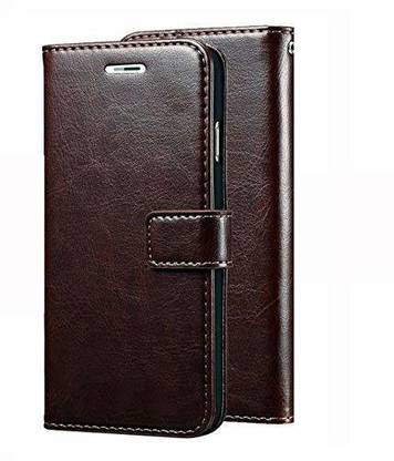 SESS XUSIVE Flip Cover for Leather Wallet Flip Book Cover Case for Redmi K20 - (Coffee)
