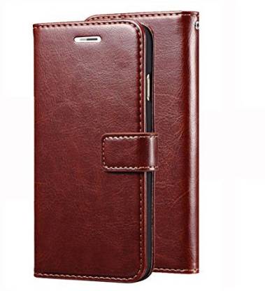 SESS XUSIVE Flip Cover for Leather Wallet Flip Book Cover Case for Vivo Z1 Pro - (Brown)