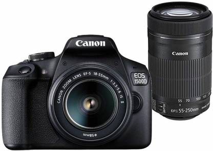 Canon EOS 1500D DSLR Camera Body Dual kit with EF-S 18-55 IS II + 55-250 IS II lens (16 GB Memory Card & Carry Case )  (Black) thumbnail