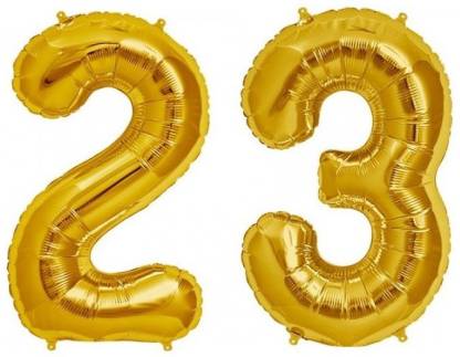 Flipkart Com De Techinn Solid 40 64 Cm Size Numerical Number Two Digit 23 Soild Golden Color 3d Foil Balloons For Kids Party Supplies Birthday And Anniversary Parties Decoration And Celebration Balloon Balloon
