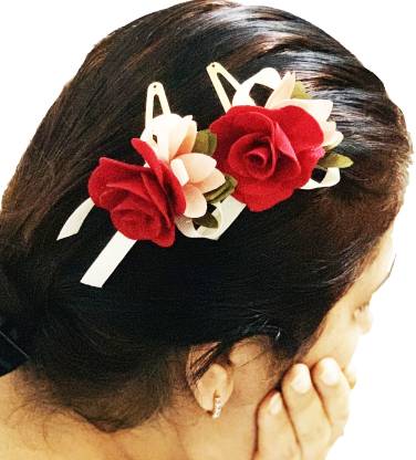 manchandaandcompany floral rose designer hair clips Hair Clip Price in India  - Buy manchandaandcompany floral rose designer hair clips Hair Clip online  at 