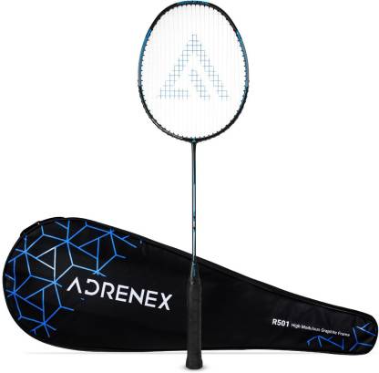 Adrenex by Flipkart R501 Full Graphite Badminton Racquet Black, Blue Strung