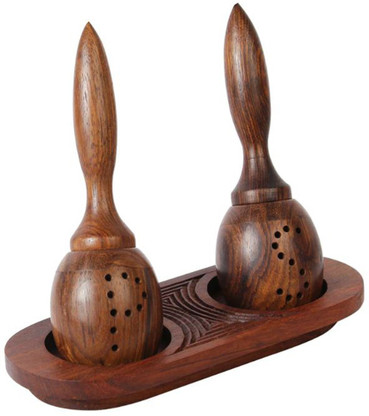 wooden salt and pepper set