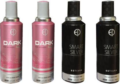 Estiara 2 Dark Pink 2 Smart Silver Pack Of 4 Deodorant Spray For Men Price In India Buy Estiara 2 Dark Pink 2 Smart Silver Pack Of 4 Deodorant Spray