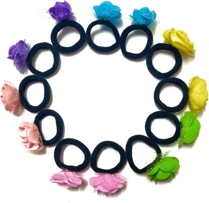 ELINA Multi colour rubber band with rose shape Rubber Band