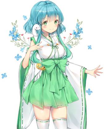Athah Anime Original Girl Blue Eyes Blue Hair Flower Japanese Clothes 13 19 Inches Wall Poster Matte Finish Paper Print Animation Cartoons Posters In India Buy Art Film Design Movie