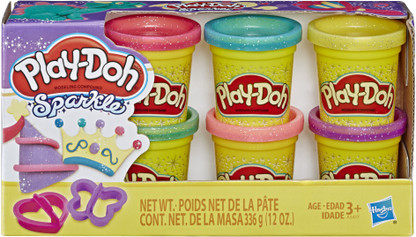 HEART CUTTER W/ 6 CANS PLAY-DOH SPARKLE COMPOUND AGE 3+ BUTTERFLY CUTTER 