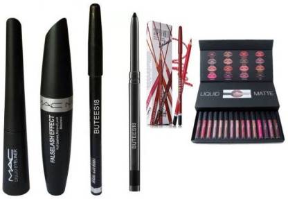 Butees18 Eyebrow Black Pencil With Mascara & Liquid Eyeliner and Kajal