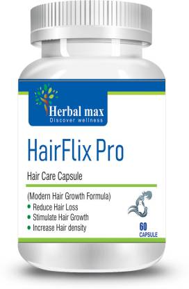 Herbal max Hair flix pro - 60 Capsules for Ultimate Hair regrowth ...