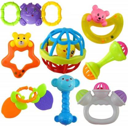 BitGear Set of 8 Pcs with Various Exciting Toys Rattle