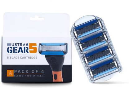 USTRAA Gear 5 Blade Cartridge with Double Coated Edge  (Pack of 4)