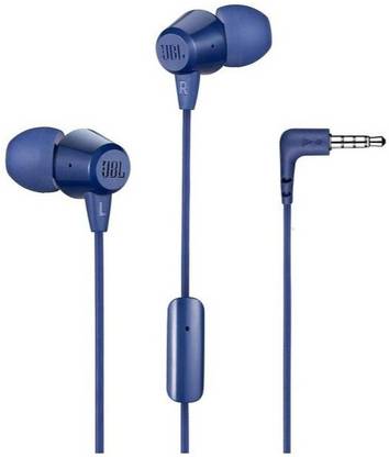 JBL T50HI Wired Headset with Mic  (Blue, In the Ear) thumbnail