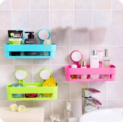 Seahaven Plastic Suction Cup Organizer, Bathroom Shelves With Suction Cups