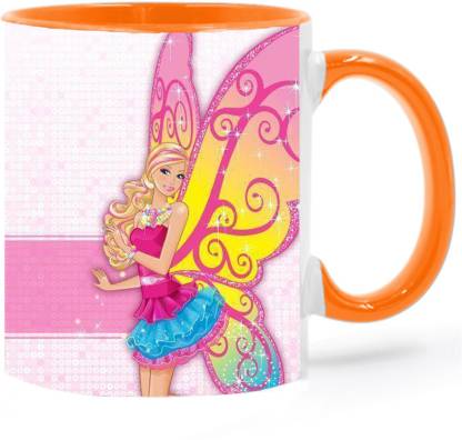 Ashvah Barbie Cartoon - 3053 Orange Ceramic Coffee Mug