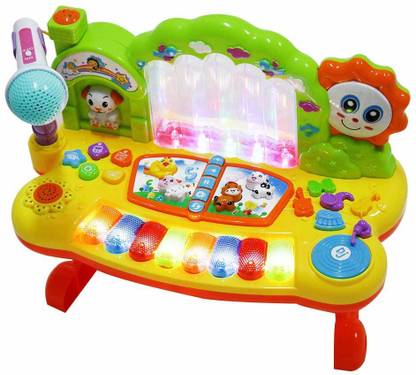 Fountain Electronic Piano Keyboard Music Toy w Microphone Musical Instrument