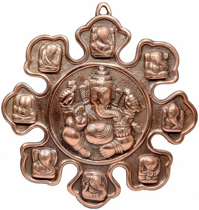Wall Hanging of Lord Ganesha On Swastik with Om Showpiece 22.86cm & Authentic 