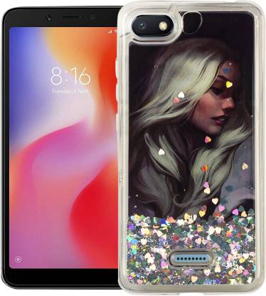 Gbaks Back Cover For Mi Redmi 6a Fully Glitter And Liquid With Printed Cute Girl In The Middle Gbaks Flipkart Com