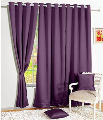 Polyester Room Darkening Window Curtain, Dark Purple Room Darkening Curtains