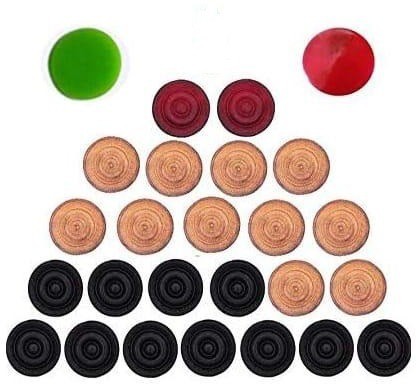 Carrom Coin Set of 24 Coins Sheesham Wood Champion Carrom Coins Free Striker 