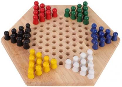 Authfort Wooden Hexagon Chinese Checkers Family Game Set Board Game 6 Players Strategy War Games Board Game Strategy War Games Board Game Strategy War Games Board Game Wooden