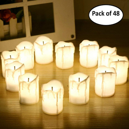 48 PINK flameless Batteries LED TEA LIGHTS ideal candle Vase WEDDING PARTY 