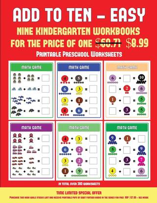 printable preschool worksheets add to ten easy buy printable preschool worksheets add to ten easy by manning james at low price in india flipkart com