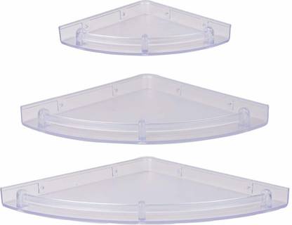 LOGGER - Corner Set of 3 pcs (Size :- 6X6 Inches, 8X8 Inches, 10X10 Inches) (L70020031F) Acrylic Wall Shelf