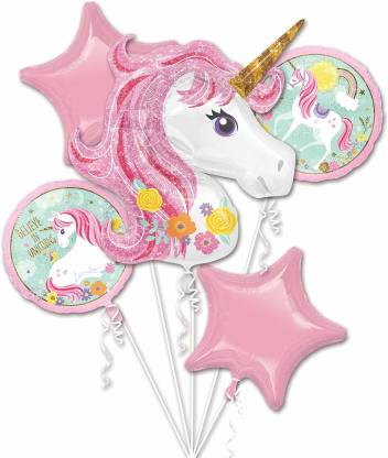Unicorn Headband Naturespace Unicorn Balloon Birthday Decoration Set and Cake Toppers Large Magical Unicorn Foil Balloons Heart Balloons Unicorn Party Supplies 