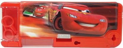 Arishto Multipurpose Key Lock Cars Art Plastic Pencil Box