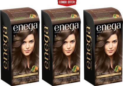 enega Cream Hair Color with Argan Oil & Green Tea Extract No Ammonia Cream  , Dark Brown - Price in India, Buy enega Cream Hair Color with Argan Oil & Green  Tea