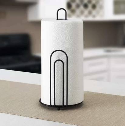 Pebble Crafts Iron Kitchen Paper Towel Holder One Handed Tear Container Bathroom Toilet Tissue Roll Storage Stand Black In India Iron Kitchen Paper Towel Holder, Paper Towel Roll Storage Container