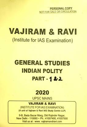 Vajiram & Ravi - Indian Polity Part 1 & 2 [printed Notes] - 2020 Yellow Book