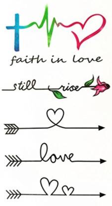voorkoms Heart beat faith love arrow body temporary tattoo - Price in  India, Buy voorkoms Heart beat faith love arrow body temporary tattoo  Online In India, Reviews, Ratings & Features 