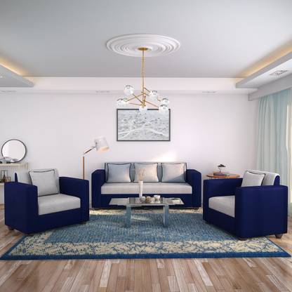 Bharat Lifestyle Tulip Fabric 3 1 Grey Blue Sofa Set In India At Flipkart Com Bharat Lifestyle Tulip Fabric 3 1, Blue Gray Sofa Set