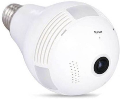Détection de Mouvement Lumière Blanche 1080p Kafuty Fish Eye Bulb Camera 360 ° Vision Full Phone Lampe de contrôle de caméra WiFi Supporte la Fonction Audio bidirectionnelle etc 